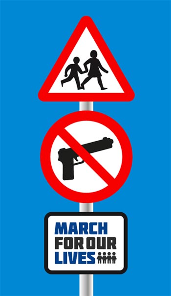 March For Our Lives awareness concept by Peter John Comber.