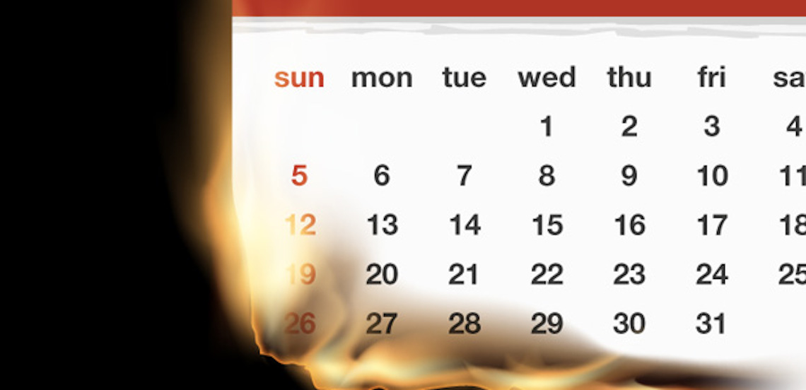 A burning calendar