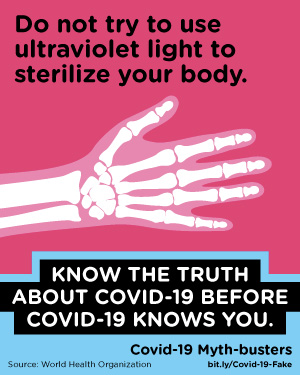 Do not try to use ultraviolet light to sterilize your body.