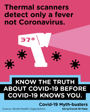 Thermal scanners detect only a fever not Coronavirus.